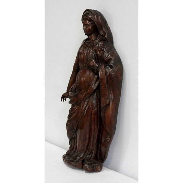 Oak Statue of a Saint, 19th Century For Sale - Image 3 of 18