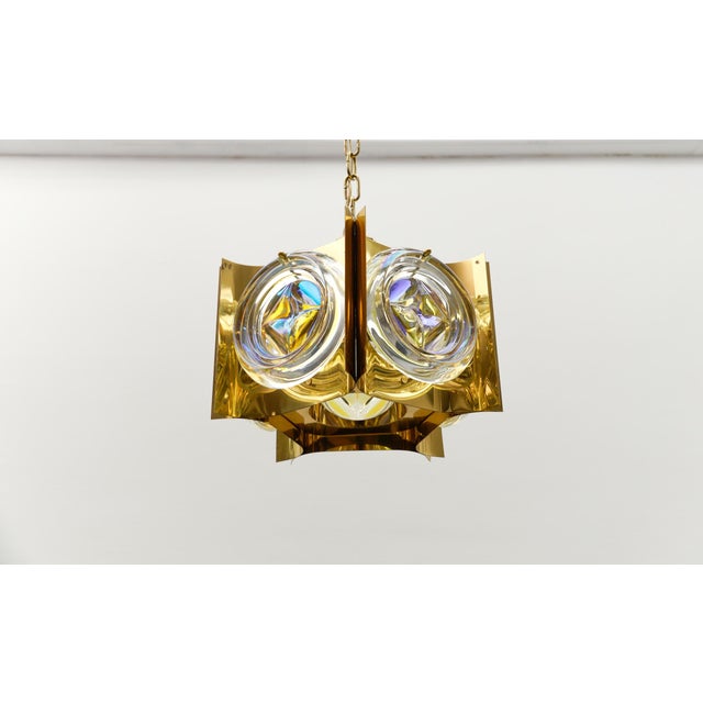 Gold Iridescent Glass Ceiling Lamp, Germany, 1960s For Sale - Image 8 of 13