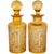 Antique Pair 19th Century Etched Bohemian Amber Glass Wine Liquor Decanters 1880 For Sale In Portland, OR - Image 6 of 15