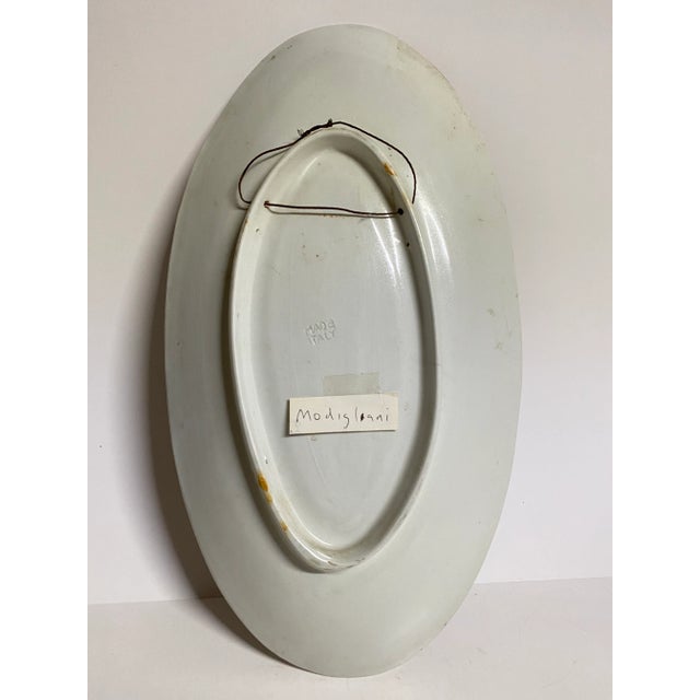 1950s Vintage Italian Pottery Modigliani Lady Wall Hanging Plaque For Sale - Image 5 of 7