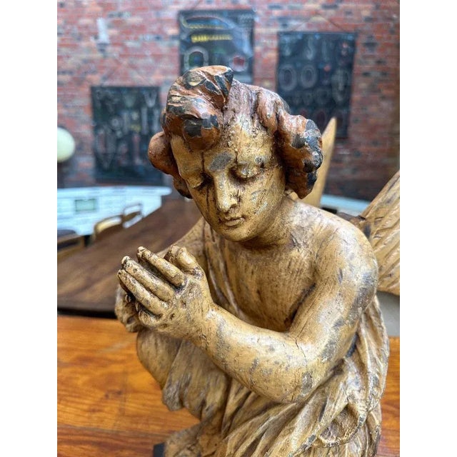 Carved Wooden Angel, 1890s For Sale - Image 10 of 12