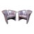 Post Modern Milo Baughman Style Split Back Arm Chairs - Set of 2 For Sale