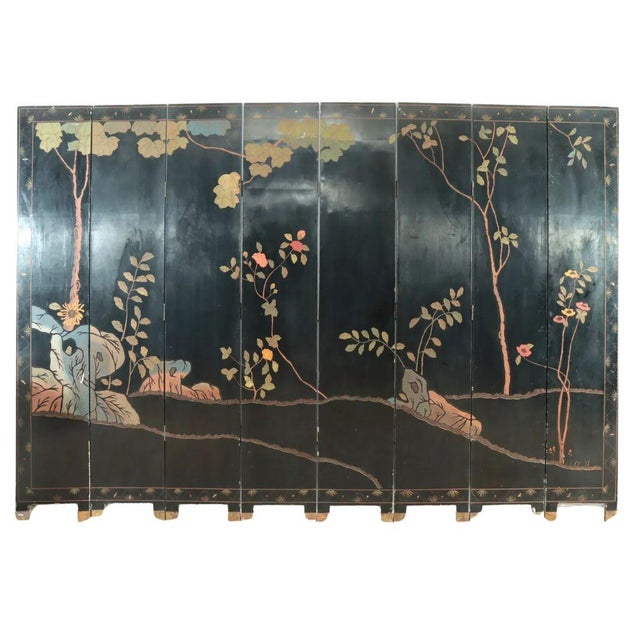 Mid 20th Century Lacquered Coromandel Eight Panel Folding Screen For Sale - Image 5 of 5