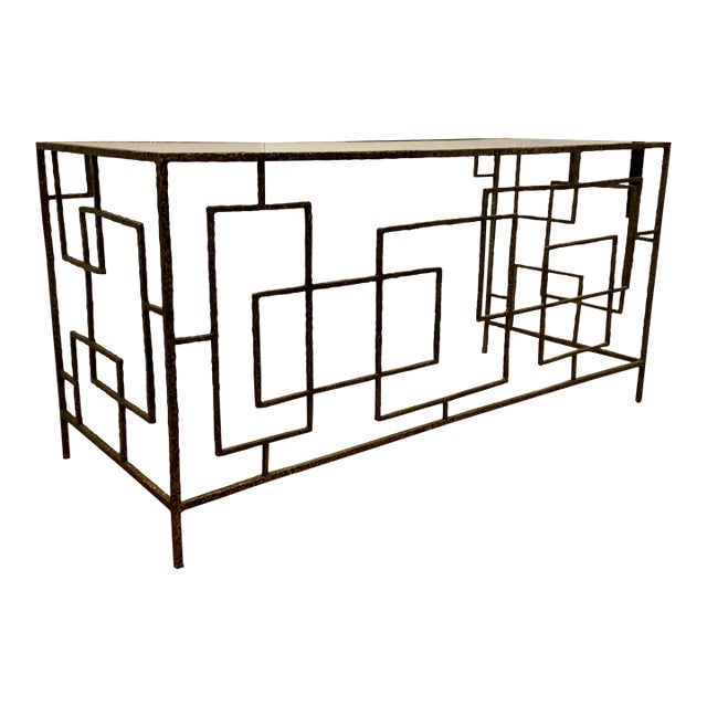 Jonathan Charles Mid-Century Modern Brutalist Style Writing Desk in the Style of Giacometti For Sale