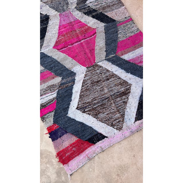 Kilim Boucherouite Moroccan Rug - 4'4" X 7'7" Ft For Sale In Cleveland - Image 6 of 10