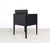 Wood Arco Cubist Black Leather Chairs, 1980s, Set of 4 For Sale - Image 7 of 14