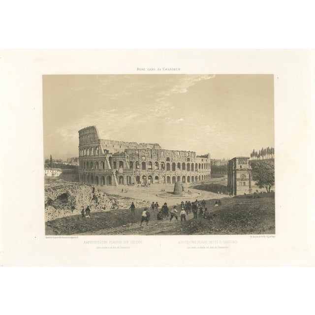 After Bayot, Colosseum and Arch of Constantine, Rome, 1869, Lithograph For Sale - Image 10 of 10
