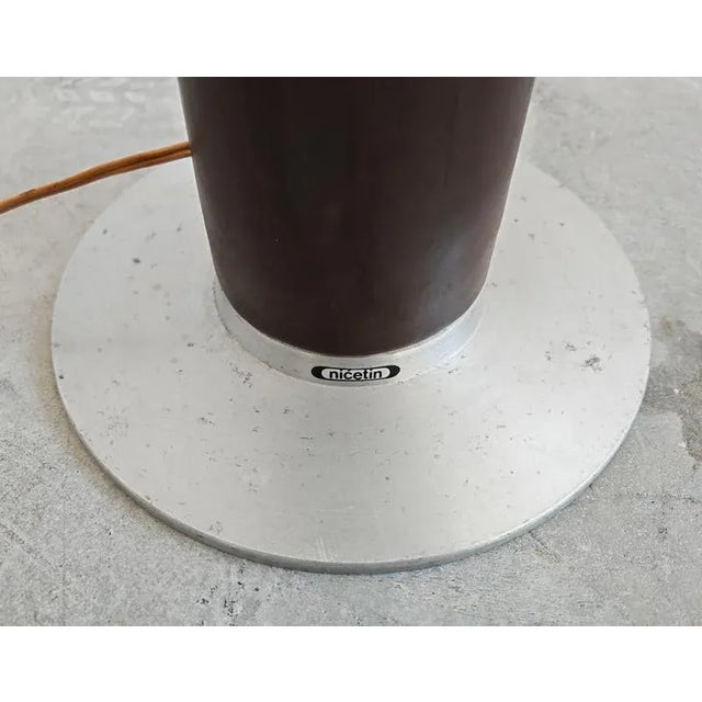 Metal Mid-Century Modern Leather Floor Lamp by Nicetin, Former Yugoslavia, 1980s For Sale - Image 7 of 9