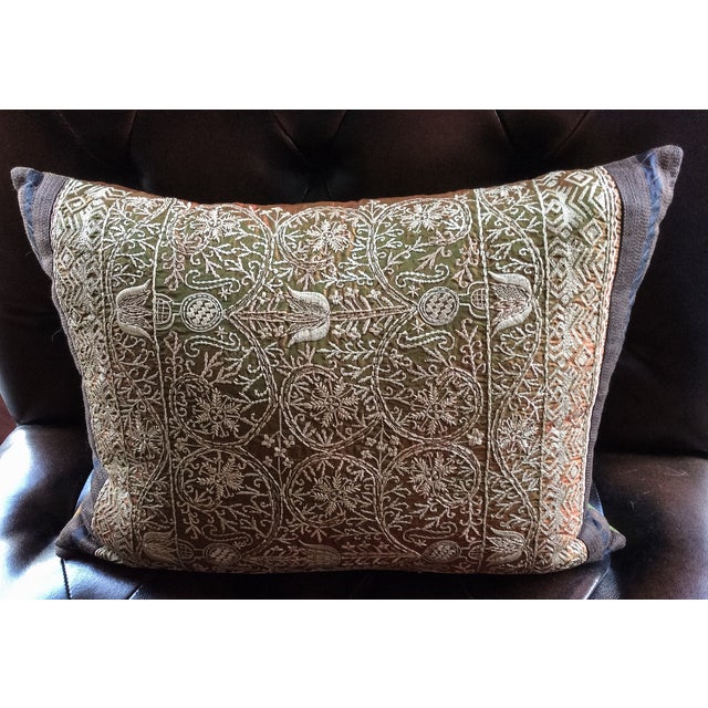 Luxury Silk Embroidered Decorative Pillow Chairish