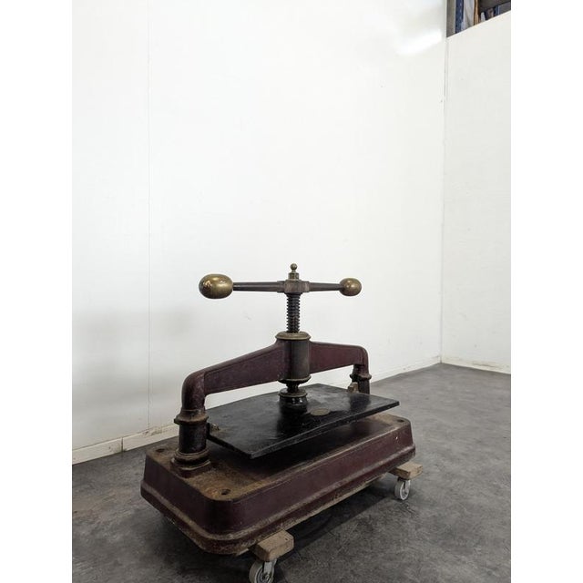19th Century Cast Iron and Bronze Paper Press, in Very Good conditions.
