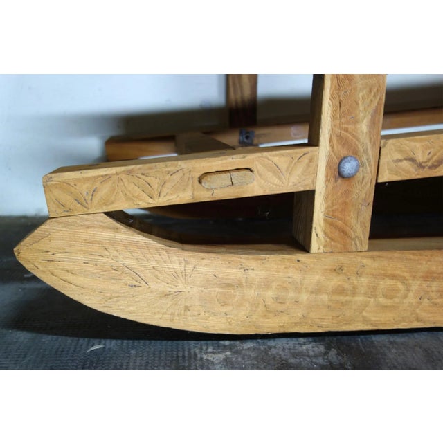 Large Folk Art Sculpted Sled Coffee Table, France, 19th Century For Sale - Image 11 of 15