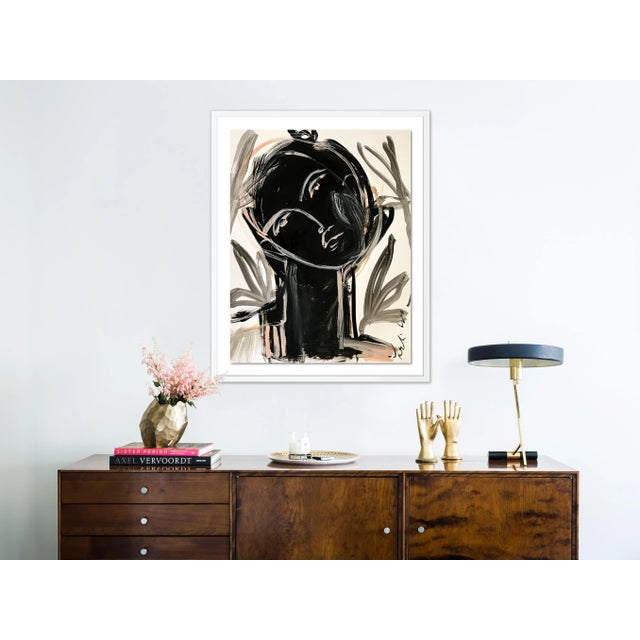 Sansa by Leslie Weaver in White Framed Paper, Medium Art Print Overall Size: 29x36. Image Size: 25x32....