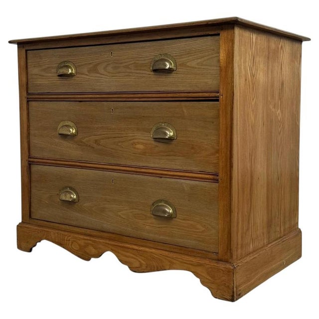 Antique English Ash Chest of Drawers, 1900s For Sale - Image 10 of 12