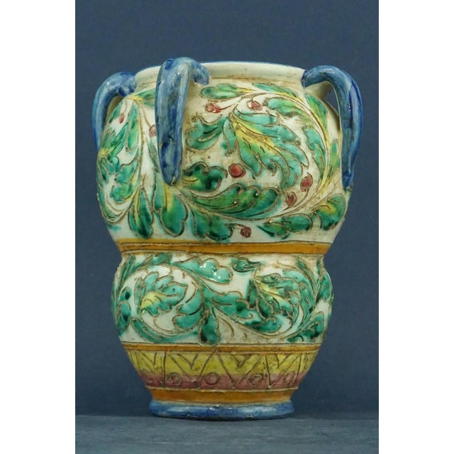 Antique Ceramic Vase with Handles from Fratelli Fanciullacci, 1890s For Sale - Image 10 of 18