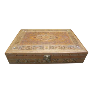 Mid 20th Century Vintage Rectangular Moroccan Inlaid Decorative Box