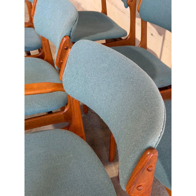 In Style of Erik Buch Set of 6 Solid Teak Dining Chairs Model 49 and 50 Denmark Mid-Century Modern 1960s For Sale In Los Angeles - Image 6 of 11