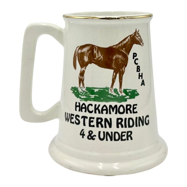 Ceramic Vintage Quarterhouse Show 1977 Equestrian Horse Ceramic Mug For Sale - Image 7 of 8