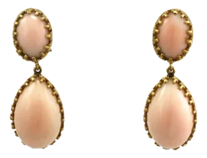 Cellini Coral 18k Yellow Gold Dangle Earrings - 2 Pieces