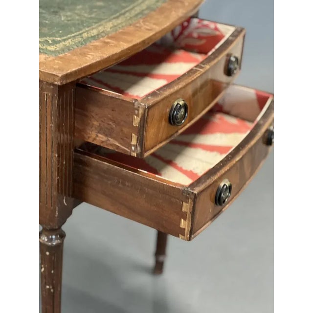 Hollywood Regency Antique Leather Bedside Table For Sale - Image 3 of 8