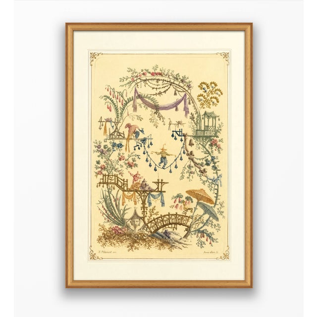 Paper Atelier Aria Lumae Jean Pillement Anne Allen Chinoiserie Antique Restored Gallery Board Print 16 X 24on Archival Hahnemuhle German Etching Paper For Sale - Image 7 of 15