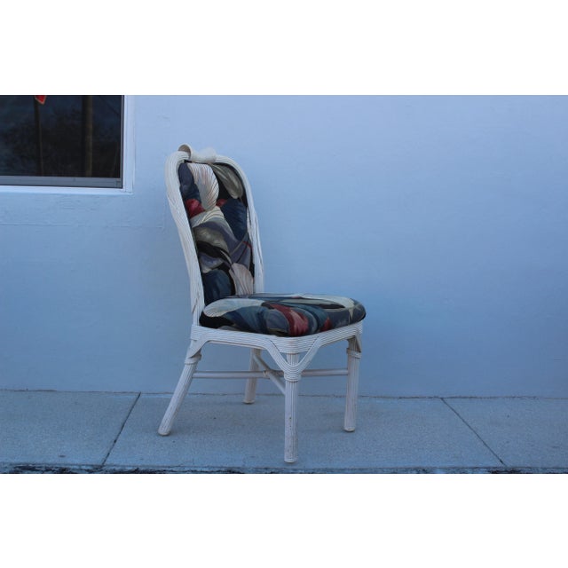 Antique White Vintage Pencil Reed Dining Chairs - Set of Four For Sale - Image 8 of 12