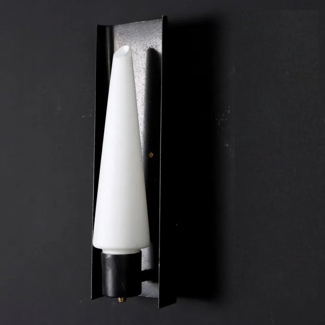 Glass Italian Wall Lamps in Opaline Glass, 1960s, Set of 2 For Sale - Image 7 of 8