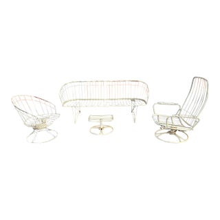 Vintage Homecrest Patio Set Bench, Recliner, Round Swivel & Ottoman, Attributed. 4 Pieces For Sale