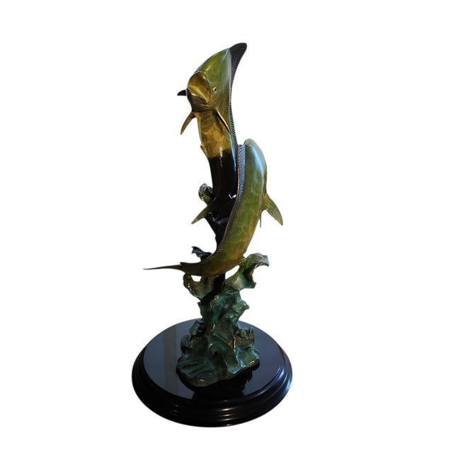Superb condition vintage San Pacific International sculpture of two dorado, part of their original Mahi-Mahi collection....