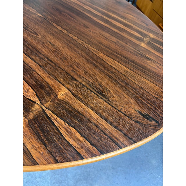 Mid Century Modern Authentic Knoll International Exotic Wood Brazilian Rosewood Oval Dining Table by Designer Florence Knoll. For Sale - Image 11 of 15