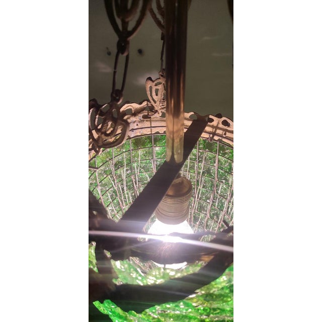 1970s Ceiling Lamp with Murano Crystal Flowers, Italy, 1960s For Sale - Image 5 of 18