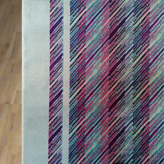 Italian Geometric Wool Rug by Missoni for T& J Vestor, 1980s For Sale - Image 6 of 11