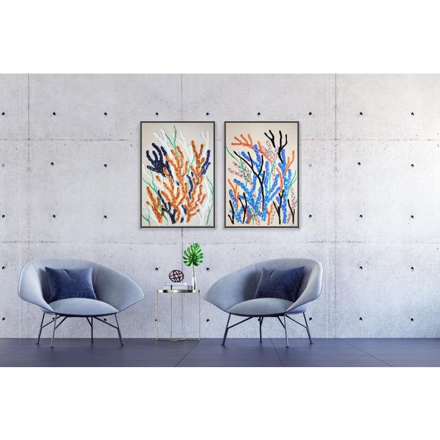2026, Illustration Botanics, Coral Reef Duo, Modern Seascape Painting on Watercolor Paper For Sale In Miami - Image 6 of 10