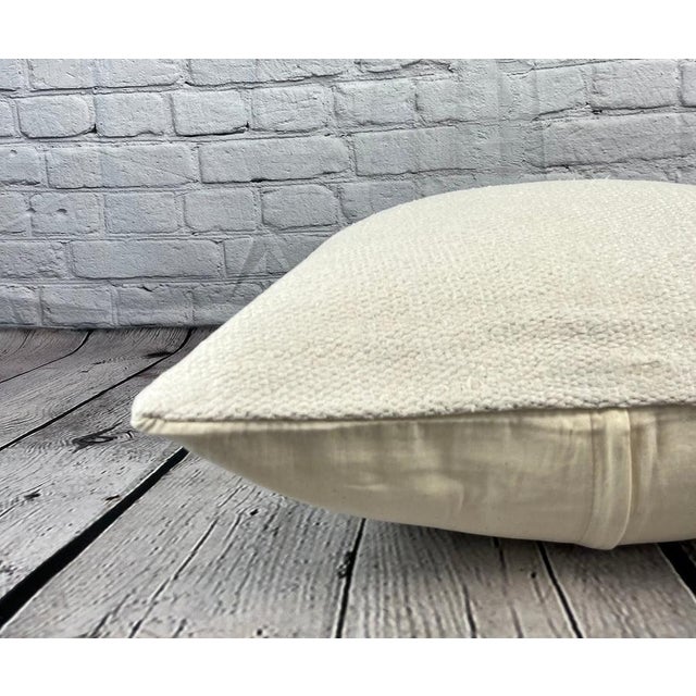 20 x 20 Hemp Pillow Turkish Cushion Natural Grayish White Pillow Cushion Cover For Sale - Image 4 of 4