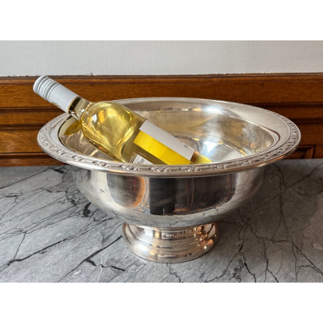 Metal Vintage Silver Plate Punch Bowl and Ladle For Sale - Image 7 of 9