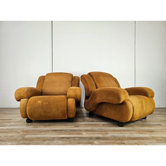 Large Fabric Lounge Chairs, 1970, Set of 2 For Sale - Image 13 of 13
