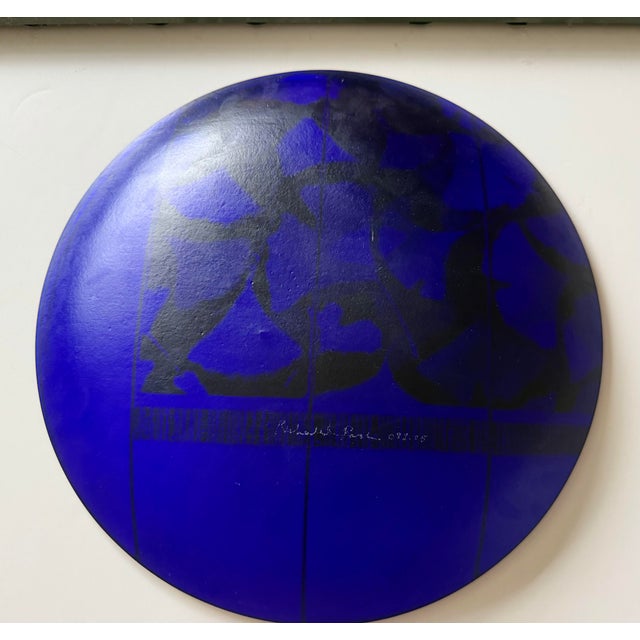 Signed Richard Ritter 14” Studio Art Glass Charger Plate, 2005 For Sale - Image 12 of 13