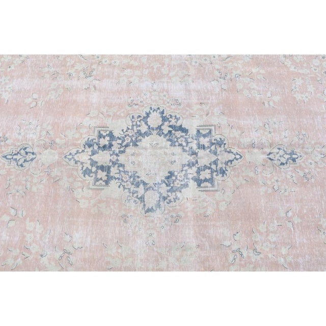 Vintage Kerman Pink and Blue Rug Chairish