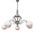 Vintage Glass and Metal Chandelier, Poland, 1950s For Sale