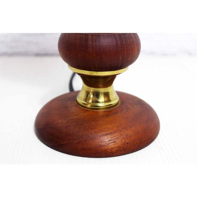 Metal Mood Light in Teak and Pink Clichy Glass, 1960s For Sale - Image 7 of 11