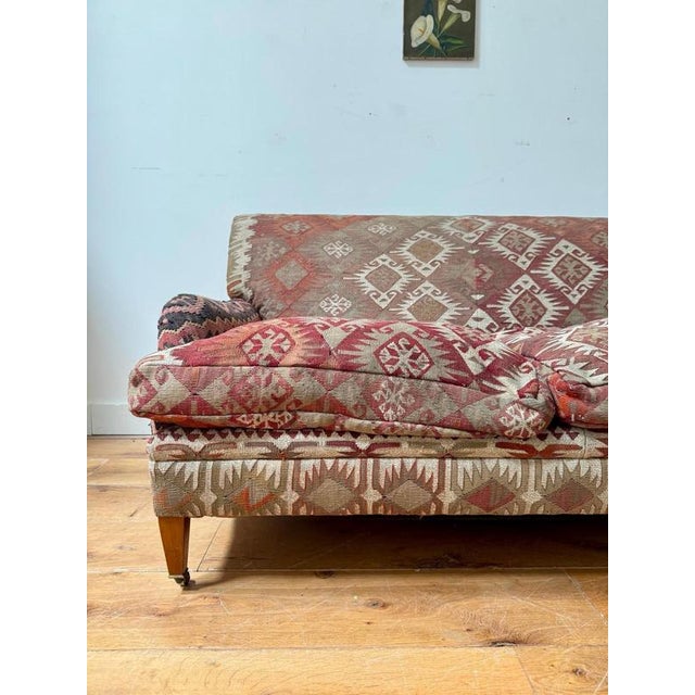 Antique Kilim Covered Two-Seater Sofa For Sale - Image 5 of 9