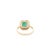 Emerald Halo Diamond Wedding Ring in 18k Size 7 For Sale In New York - Image 6 of 8