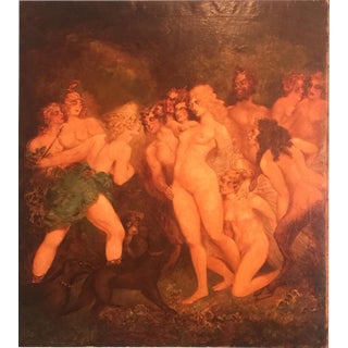 Incredible Art Deco Painting of Venus and Diana After Norman Lindsay For Sale