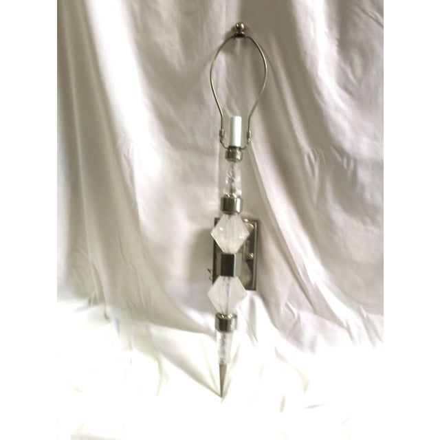 1990s Modern Rock Crystal Sconces Pair For Sale - Image 9 of 11