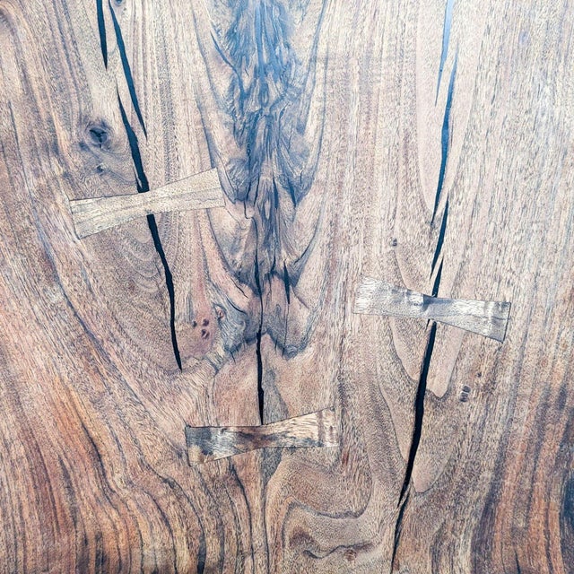 Brown Attributed Hudson Furniture Single Walnut Slab Coffee Table For Sale - Image 8 of 8