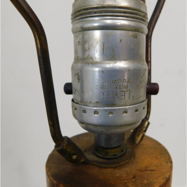 Wood Vintage 1950's Bamboo Table Lamp For Sale - Image 7 of 13