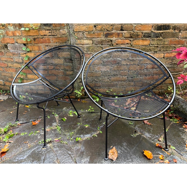 Black Mid 20th Century Attributed to Tempestini Restored Oversized Radar Chairs - A Pair For Sale - Image 8 of 9