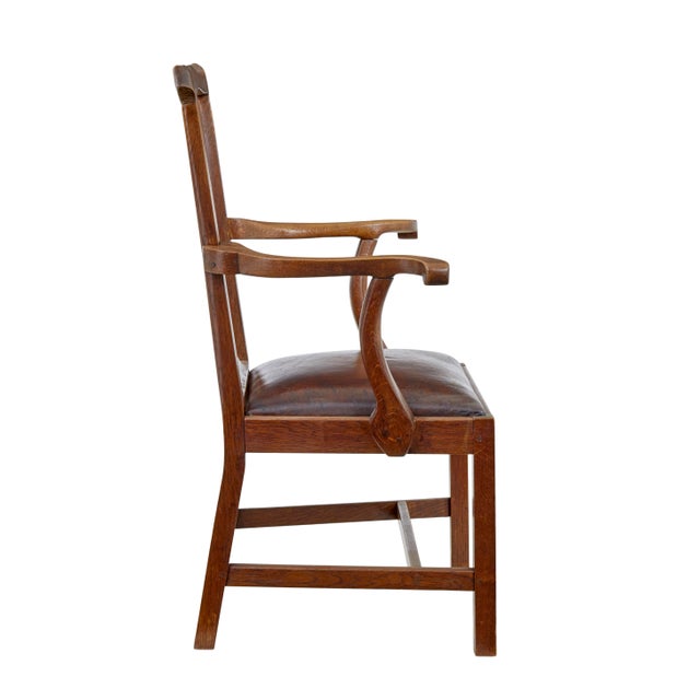 Wood 19th Century Shepherds Crook Oak Armchair, 1840s For Sale - Image 7 of 9