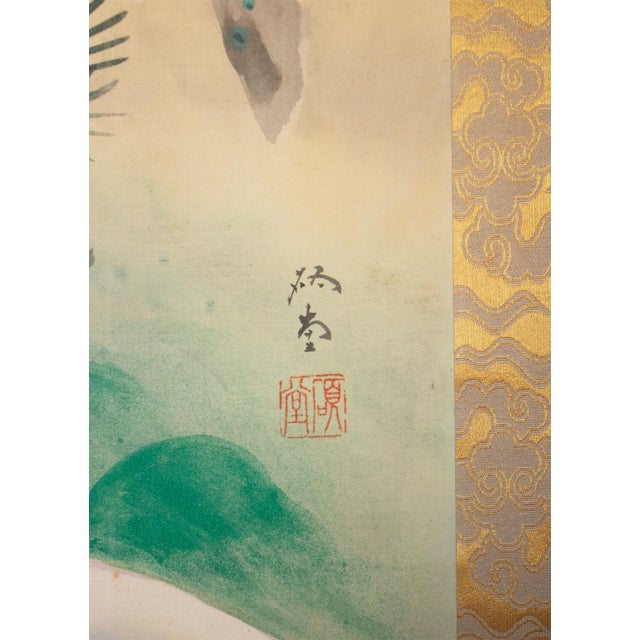 Nishii Shōdō "White Hawk on a Pine Tree", Late Meiji to Early Showa Large Scroll Painting For Sale - Image 11 of 18