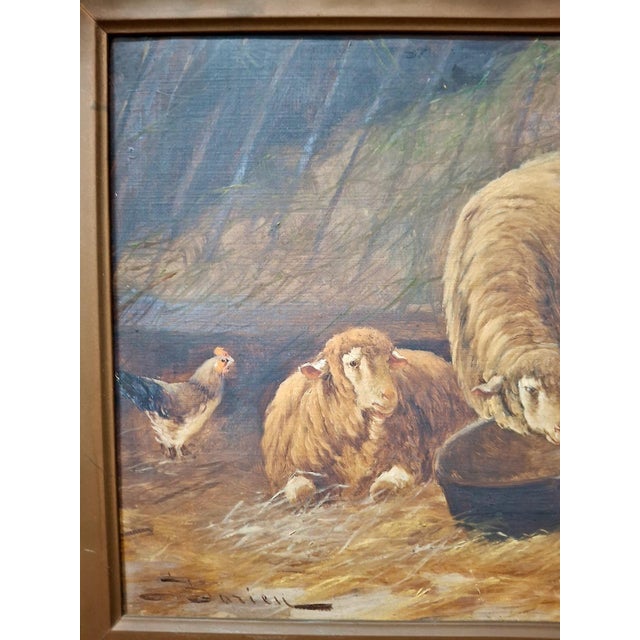 French Country A Sheepfold, by Jules G. Bahieu (1860-1895) For Sale - Image 3 of 6