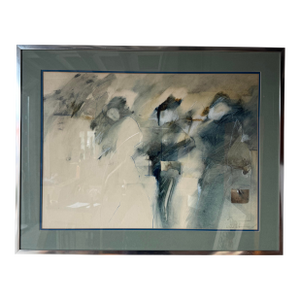 1980s Vintage Mixed Media Abstract Expressionist Painting by W. Scott Wilson